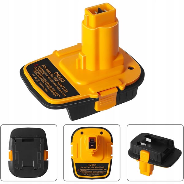 Dewalt DCB201 adapter för Dewalt och Milwaukee 18V batterier gul/svart