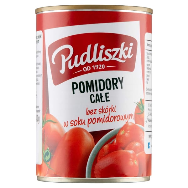 Pudliszki Kokonaiset kuoritut tomaatit tomaattimehussa 400 g