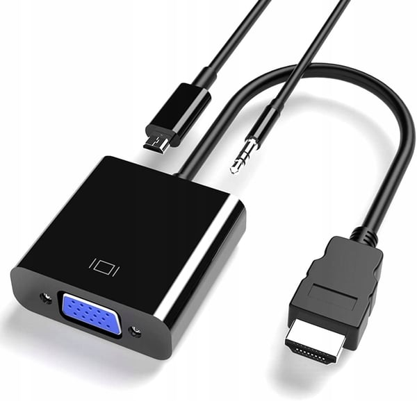 ADAPTERKONVERTER FRÅN HDMI TILL VGA + LJUD + STRÖM
