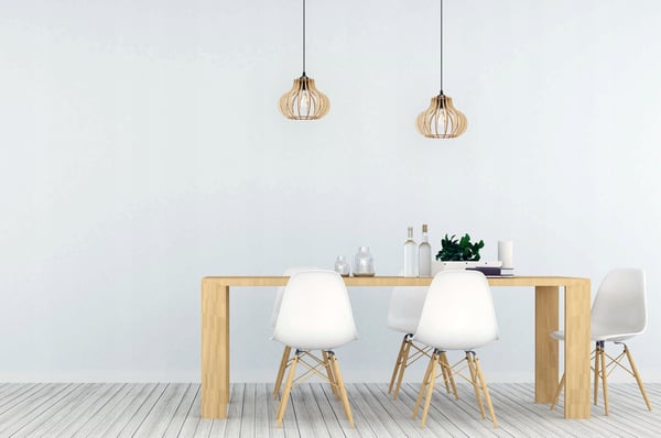 Hængende lampe, loftslysekrone, træ, LED lampeskærm