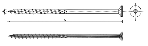 TRÆSKRUE MED UNDERSÆNKET HOVED TIL TORX 8*140MM T40 - 50,0 STK. - SPKS 8*140