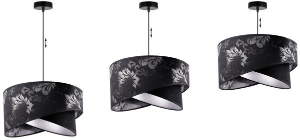 GLAMOUR SORT HÆNGENDE LOFTSLAMPE LYKRONE