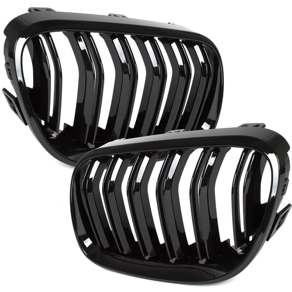 BMW 3 E92 E93 10-13 maskit ajovalojen välissä (munuaiset) vasen + oikea sarja musta kiiltävä kaksoispalkki BMW 3 E92 E93 10-13 maskit ajovalojen välissä (munuaiset) vasen + oikea sarja musta kiiltävä kaksoispalkki