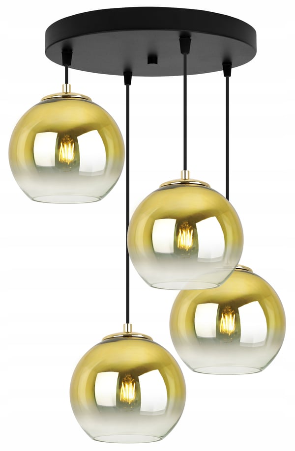 Hængende loftslampe med gylden lampeskærm 15 cm