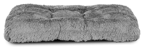 Hundeseng pude tyk blød shaggy 130x90 cm lysegrå