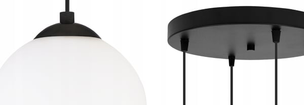 Lofthængelampe, kugle, sort, LED, 15 cm