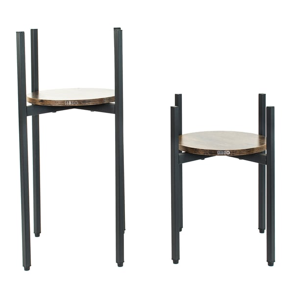 Metallblomställning trä stående loft stativ för blommor och växter industriell design