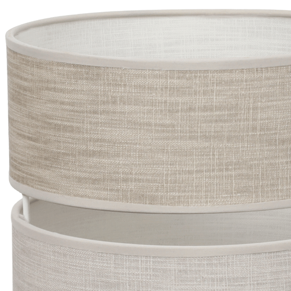 DUO HVID HØR HANDLAMPE 1 FLAD LAMPE BEIGE L06 20CM