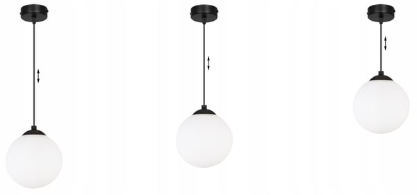 KATTOVALAISIN, PALLONMUOTOINEN, MUSTA, LED, 15 CM