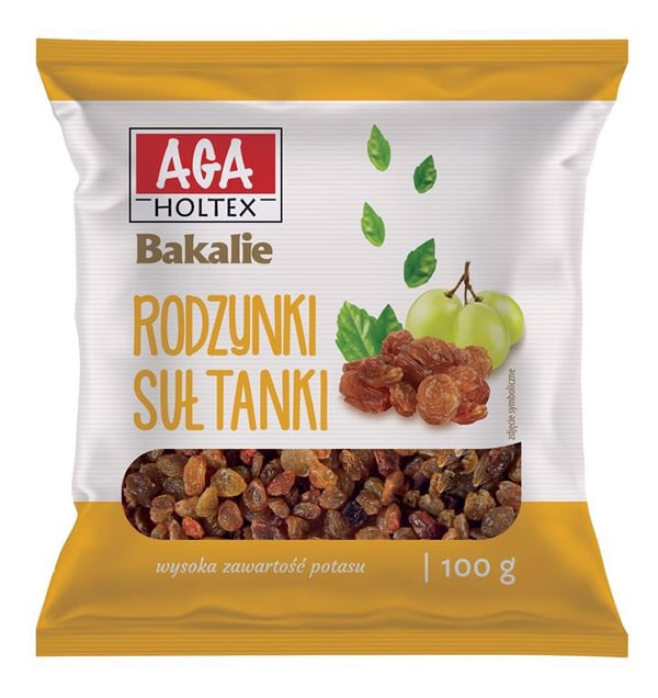 Aga Holtex Sultana -rusinat 100 g kuivattuja hedelmiä