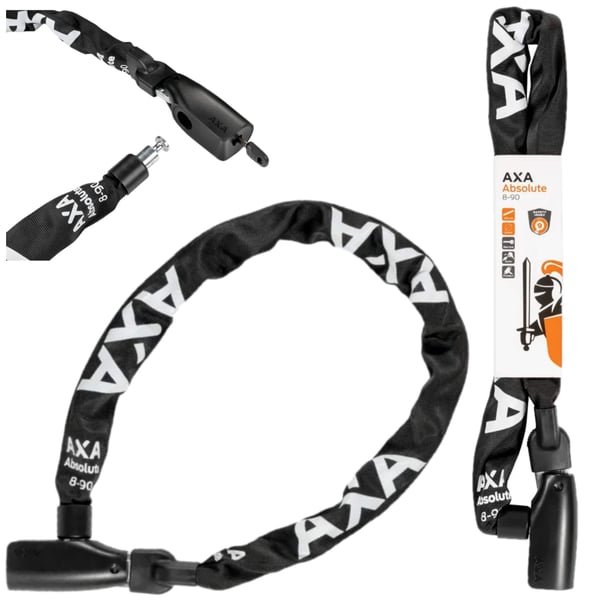 AXA Cykellås AXA Absolute Kæde Cykellås 90 cm / 8 mm