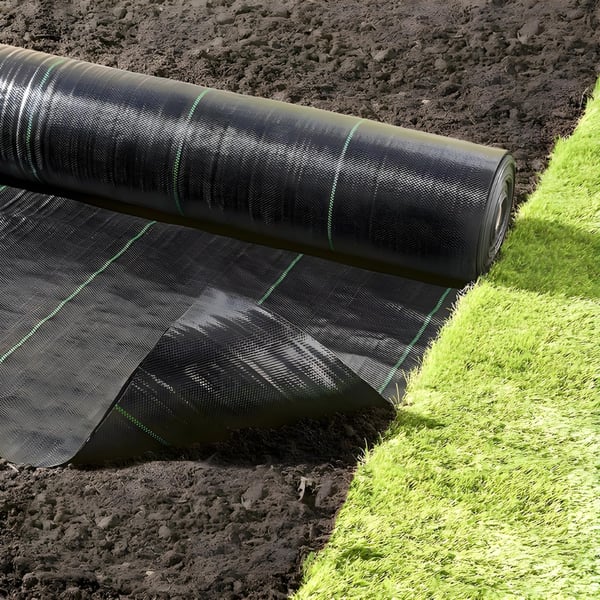 Sort agrotekstil til ukrudt, mulching, 3,2x100m, 70g pløkker