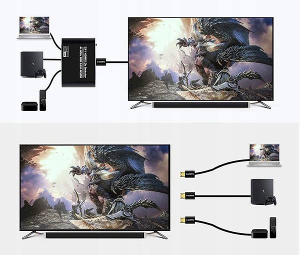 SWITCH HDMI 2.0 3x1 SWITCH SPLITTER ULTRA HD HDCP 2.2 HDR10 4K/60HZ