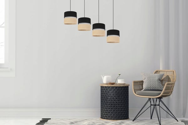 HÆNGELAMPE, LOFTKRONE, LAMPESKÆRM 20CM, SORT