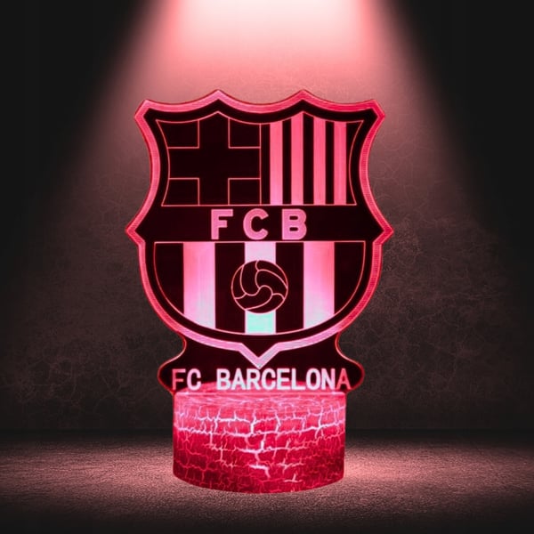 Nattlampa för barn FC Barcelonas vapensköldslogotyp 16 LED 3D + fjärrkontroll