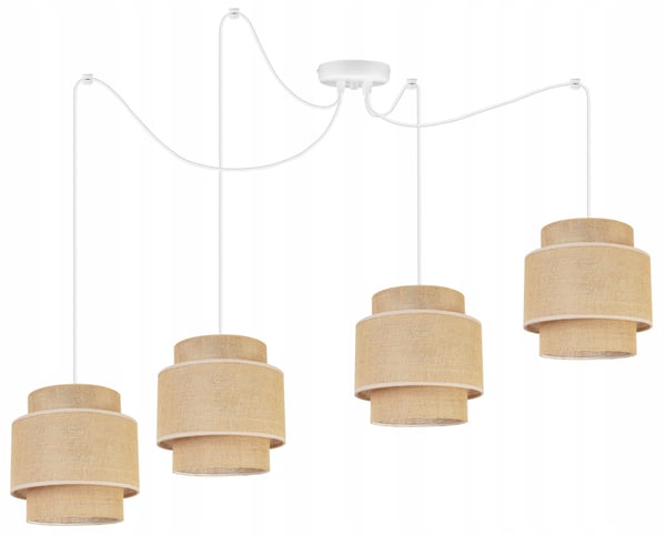 Hængende lampe, loftslysekrone, lampeskærm, boho juta