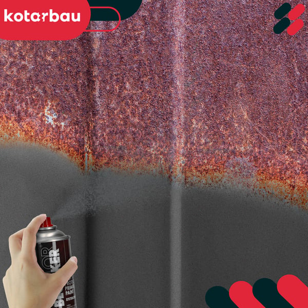 Rostbeskyttelse spraymaling til metalstakit og hegn beskyttelsesgrå RAL 7011 400 ml