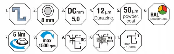 Selvskærende skruer GT5 Z14 5,5x25mm RAL 9006