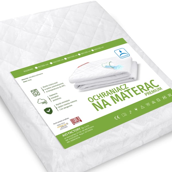 Vandtæt ultrasonisk quiltet premium madrastopper 160x200 cm hvid