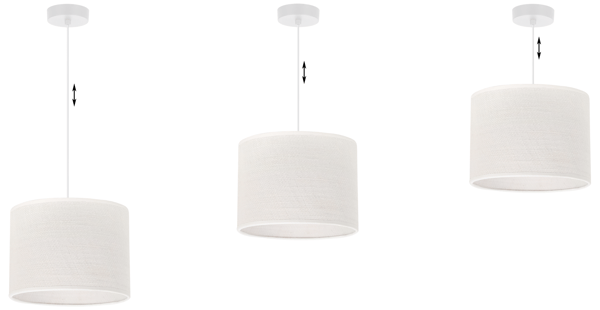 HVID JUTE HÆNGELAMPE 1 FLAD HVID LAMPESKÆRM 20CM E27