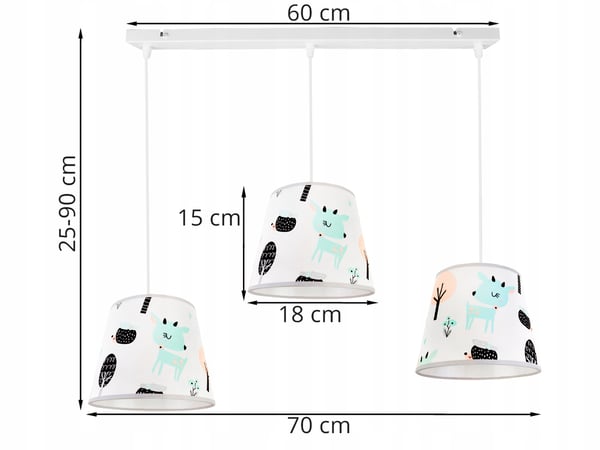 Lofthængende lampe til børn, Bambi lampeskærm
