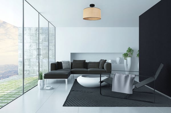 LOFTSLAMPE I JUTE SKÆRM 40 cm