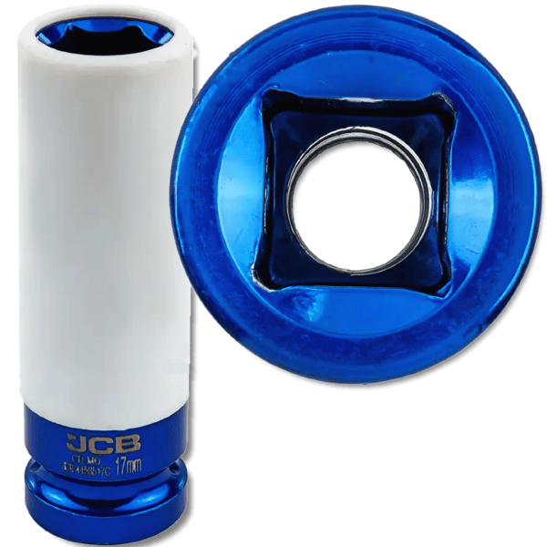 JCB DYB TOPPENØGLE til ALUFÆLGE med låsehylse 1/2" 17 mm Cr-Mo JCB DYB TOPPENØGLE til ALUFÆLGE med låsehylse 1/2" 17 mm Cr-Mo