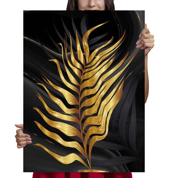 Ob_XL_44 diamantmålning 60x80 cm natur och bladguld