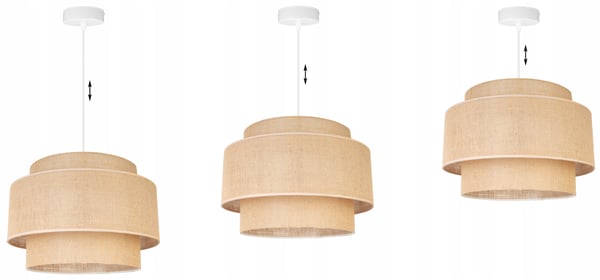 Hængende lampe, loftslysekrone, lampeskærm, boho juta