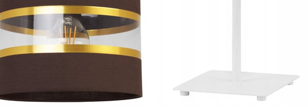 NATBORDLAMPE, ELEGANT GYLDET LAMPESKÆRM, 20 CM