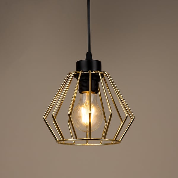 Lofthængende lampe med guld lysekrone i loftet Druciak