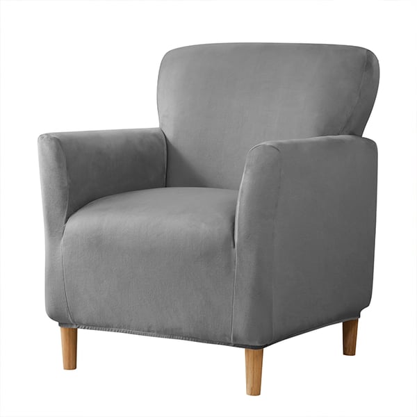 Päällinen pieneen nojatuoliin S, samettia, tummanharmaa