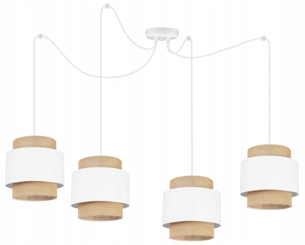 Hængende lampe, loftslysekrone, lampeskærm, boho juta