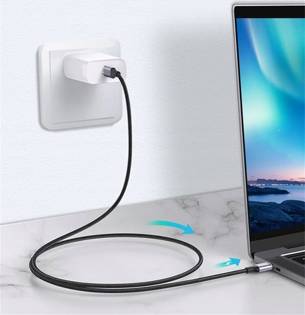 USB C 3.1 Thunderbolt 3 KABEL 100W 10 Gbps 4K 60Hz NYLONFLETKABEL 1M