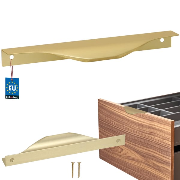 Modern Edge Møbelgreb Aluminium Mat Guld 160/180 MM