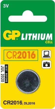 LITIUMKNAPPBATTERI 3V CR2016 - 5,0 ST - GP CR2016 SZ