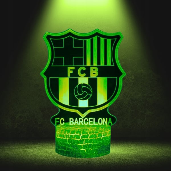 Nattlampa för barn FC Barcelonas vapensköldslogotyp 16 LED 3D + fjärrkontroll
