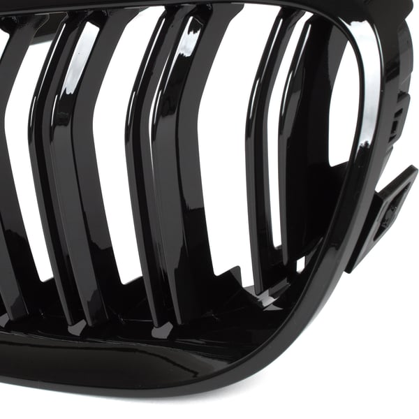 BMW 3 E92 E93 10-13 gitter mellem forlygterne (nyrerne) venstre + højre sæt SORT GLOSSY DOBBELT BAR