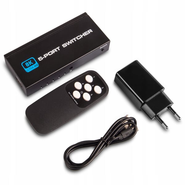 SWITCH HDMI 2.1 5x1 SWITCH SPLITTER 8K 4K 120HZ 240HZ HDR10 PAWONIK