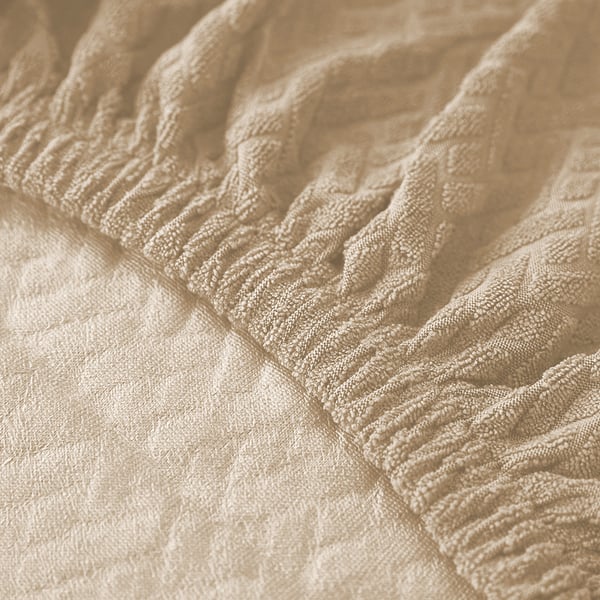 Beige elastiskt jacquard stolskydd