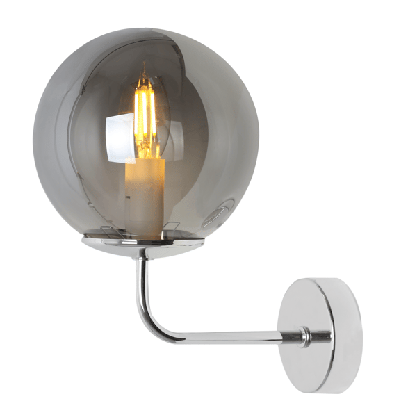 SIENA KROM VÄGGLAMPA 1 PLAT GRAFITLAMPA E14