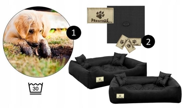 Koirankoppi PRESTIGE 115x95 cm vedenpitävä musta