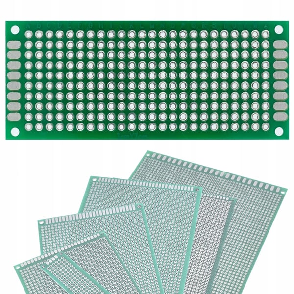Kaksipuolinen universaali prototyyppipiirilevy 30 x 70 mm (vihreä)
