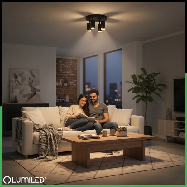 Loftlampe spotlight 4x GU10 loftlampe ELIGIS sort LUMILED