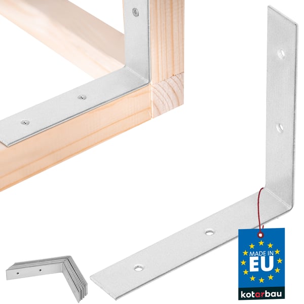 Kotarbau® Kirvesmiehen kulmaliitin ruostumatonta terästä sinkittyä 100 x 100 x 20 mm 12 kpl:n sarja