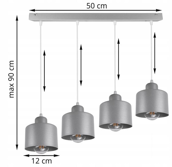 Metallinen LED-kattovalaisin ja kattokruunu