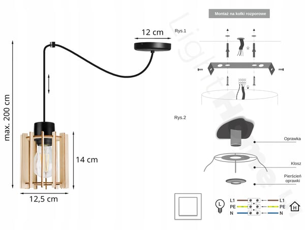 MODERNI PUINEN LED-KATTOVALAISIN