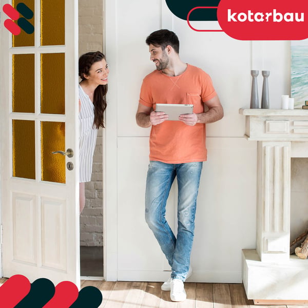 Kotarbau® Sisäoven ovenkahva Lyhyt halkaistu levy Patina + Avaimenperä
