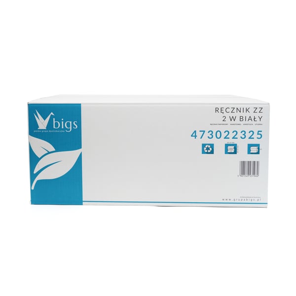 ZZ handduk vit 75%, 2w limmad 23x25, 3000 st.