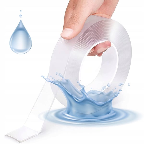 Dobbeltklæbende nano-tape 1 mm genanvendelig 5 m / 30 mm bred